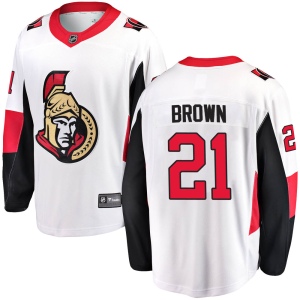 Youth Logan Brown Ottawa Senators Breakaway Away Jersey - White