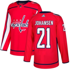 Youth Lucas Johansen Washington Capitals Authentic Home Jersey - Red