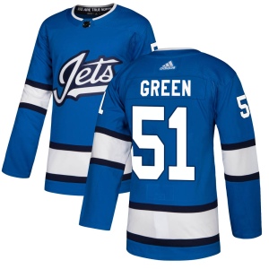 Youth Luke Green Winnipeg Jets Authentic Alternate Jersey - Blue