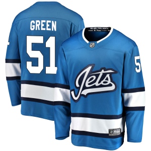 Youth Luke Green Winnipeg Jets Breakaway Alternate Jersey - Blue