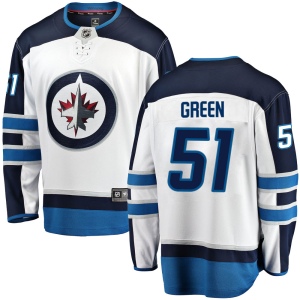 Youth Luke Green Winnipeg Jets Breakaway Away Jersey - White