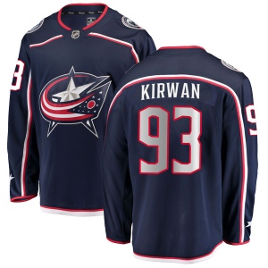 Youth Luke Kirwan Columbus Blue Jackets Breakaway Home Jersey - Navy