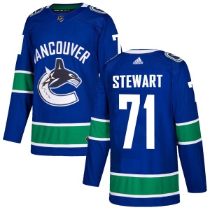 Youth MacKenze Stewart Vancouver Canucks Authentic Home Jersey - Blue