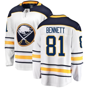 Youth Mac Bennett Buffalo Sabres Breakaway Away Jersey - White