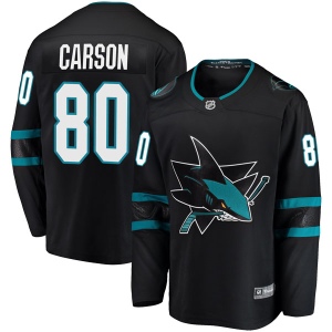 Youth Macauley Carson San Jose Sharks Breakaway Alternate Jersey - Black