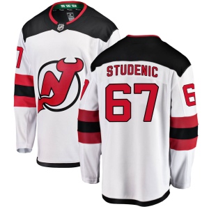 Youth Marian Studenic New Jersey Devils Breakaway Away Jersey - White