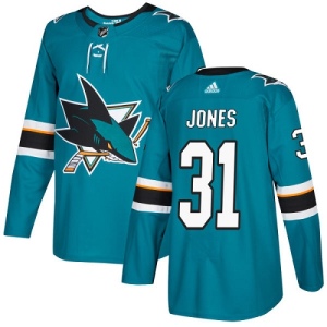 Youth Martin Jones San Jose Sharks Authentic Teal Home Jersey - Green