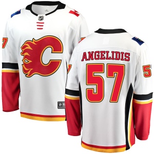 Youth Mike Angelidis Calgary Flames Breakaway Away Jersey - White