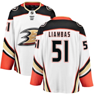 Youth Mike Liambas Anaheim Ducks Authentic Away Jersey - White