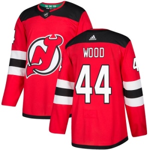 Youth Miles Wood New Jersey Devils Authentic Home Jersey - Red