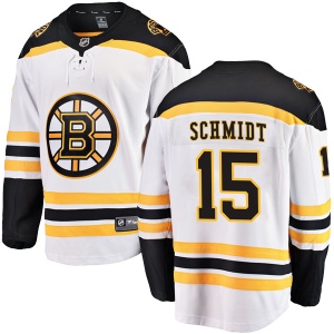 Youth Milt Schmidt Boston Bruins Breakaway Away Jersey - White