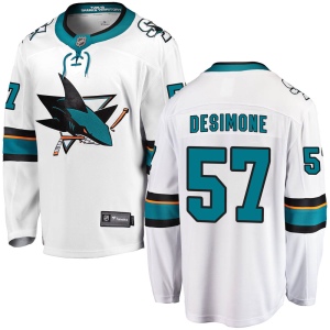 Youth Nick DeSimone San Jose Sharks Breakaway Away Jersey - White