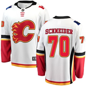 Youth Nick Schneider Calgary Flames Breakaway Away Jersey - White