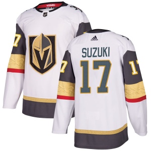 Youth Nick Suzuki Vegas Golden Knights Authentic White Away Jersey - Gold