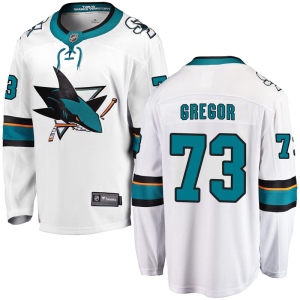 Youth Noah Gregor San Jose Sharks Breakaway Away Jersey - White