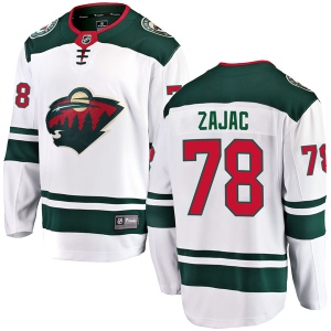 Youth Nolan Zajac Minnesota Wild Breakaway Away Jersey - White