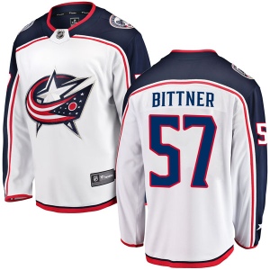 Youth Paul Bittner Columbus Blue Jackets Breakaway Away Jersey - White