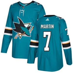 Youth Paul Martin San Jose Sharks Authentic Teal Home Jersey - Green