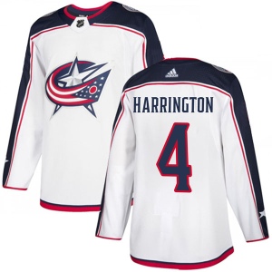 Youth Scott Harrington Columbus Blue Jackets Authentic Away Jersey - White