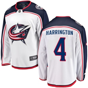 Youth Scott Harrington Columbus Blue Jackets Breakaway Away Jersey - White