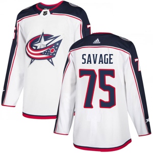 Youth Scott Savage Columbus Blue Jackets Authentic Away Jersey - White