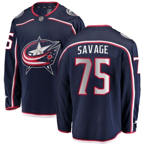 Youth Scott Savage Columbus Blue Jackets Breakaway Home Jersey - Navy