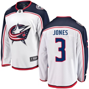 Youth Seth Jones Columbus Blue Jackets Breakaway Away Jersey - White