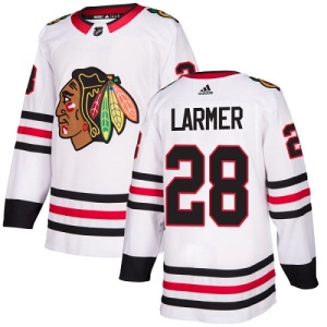 Youth Steve Larmer Chicago Blackhawks Authentic Away Jersey - White