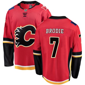 Youth T.J. Brodie Calgary Flames Breakaway Home Jersey - Red