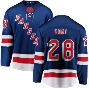 Youth Tie Domi New York Rangers Home Breakaway Jersey - Blue