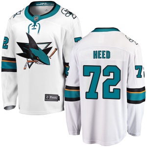 Youth Tim Heed San Jose Sharks Breakaway Away Jersey - White