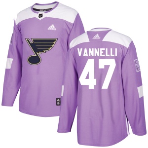 Youth Tommy Vannelli St. Louis Blues Authentic Hockey Fights Cancer Jersey - Purple