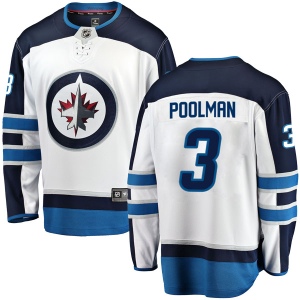 Youth Tucker Poolman Winnipeg Jets Breakaway Away Jersey - White