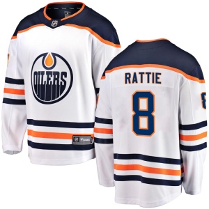 Youth Ty Rattie Edmonton Oilers Authentic Away Breakaway Jersey - White