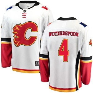 Youth Tyler Wotherspoon Calgary Flames Breakaway Away Jersey - White