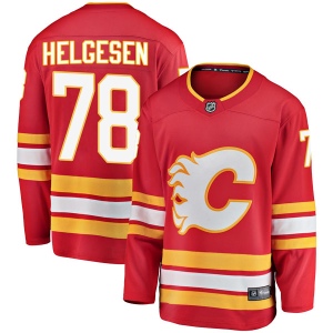 Youth Tyson Helgesen Calgary Flames Breakaway Alternate Jersey - Red