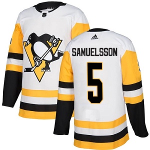 Youth Ulf Samuelsson Pittsburgh Penguins Authentic Away Jersey - White